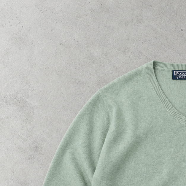 Polo Ralph Lauren V-Neck Sweater Mintgrün Rare (L)