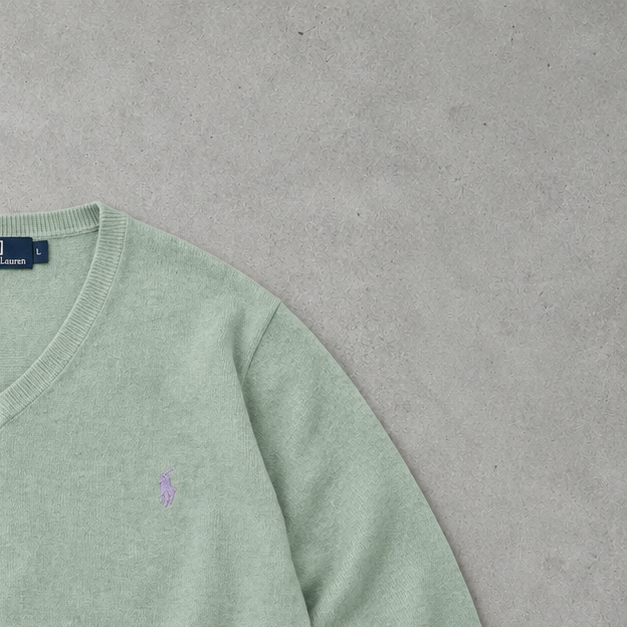 Polo Ralph Lauren V-Neck Sweater Mintgrün Rare (L)