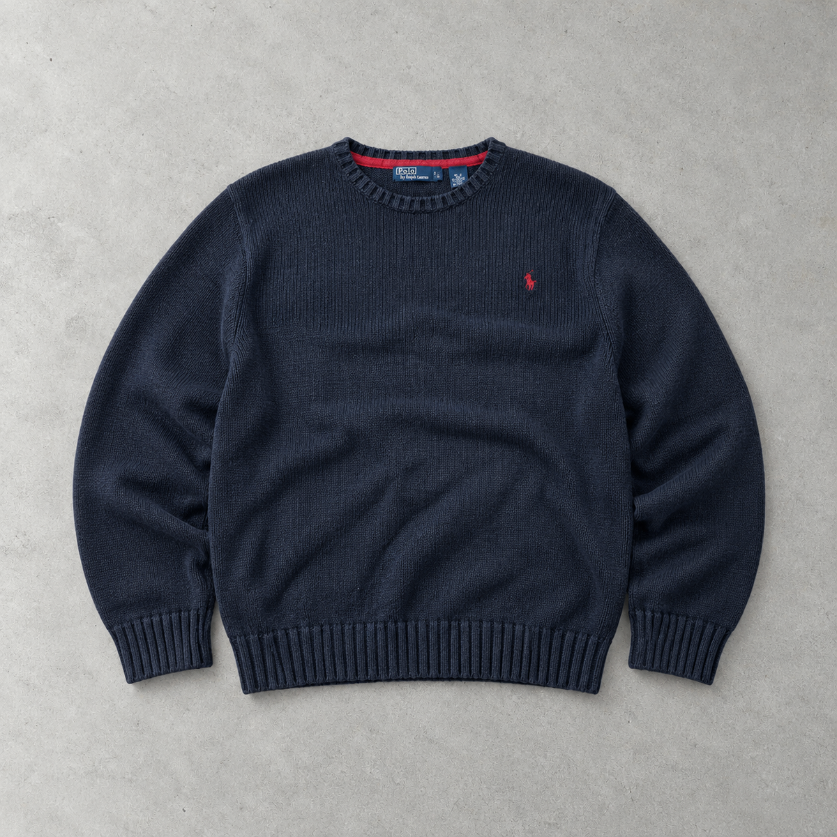 Ralph Lauren Sweater Marineblau Stitched Logo Limited (L)