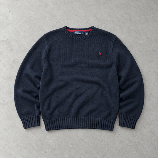 Ralph Lauren Sweater Marineblau Stitched Logo Limited (L)