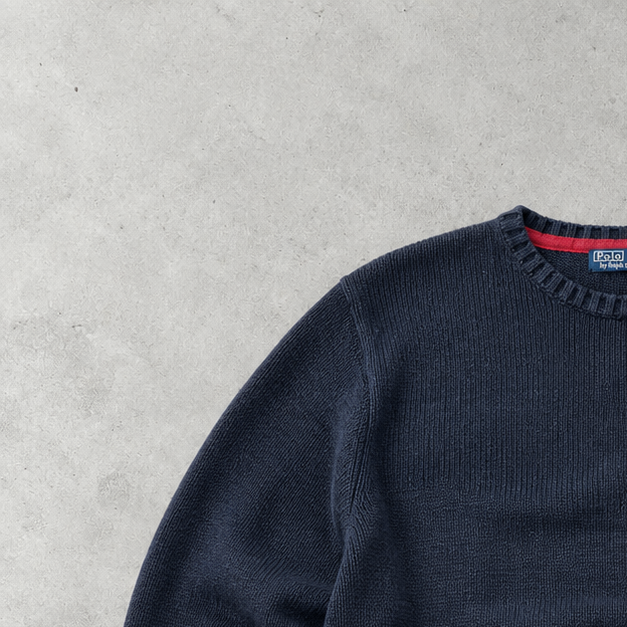 Ralph Lauren Sweater Marineblau Stitched Logo Limited (L)