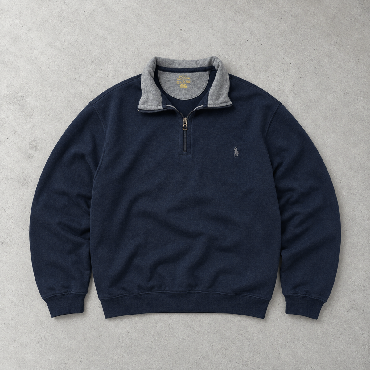 Ralph Lauren Sweater Marineblau Rare (XXL) Stitched Logo