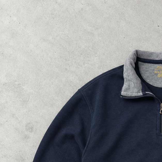 Ralph Lauren Sweater Marineblau Rare (XXL) Stitched Logo