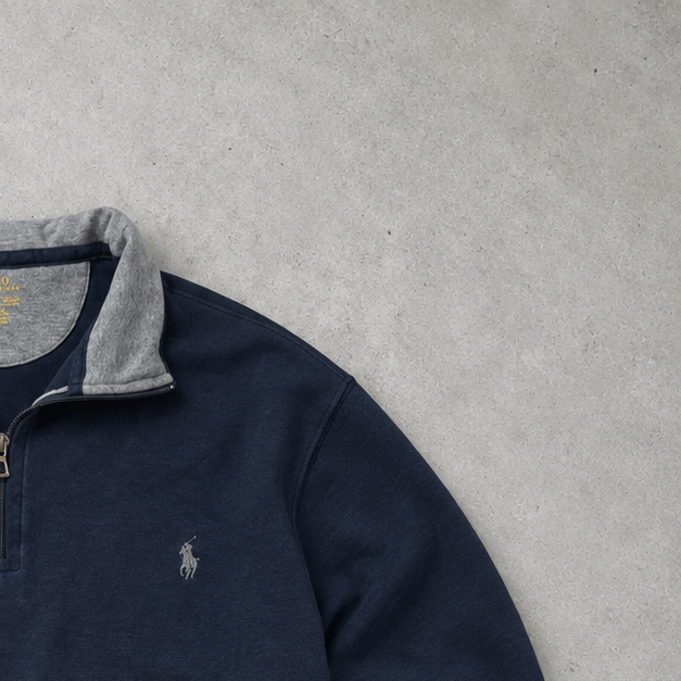 Ralph Lauren Sweater Marineblau Rare (XXL) Stitched Logo