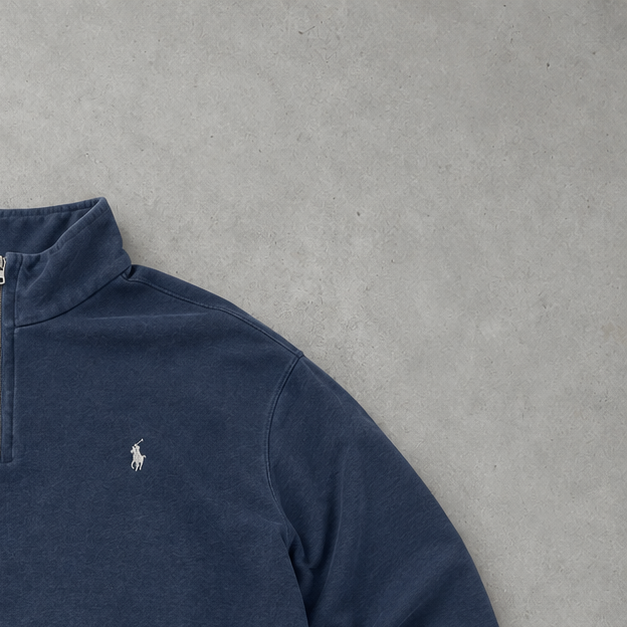 Ralph Lauren Sweater Marineblau Rare (XXL) Stitched Logo