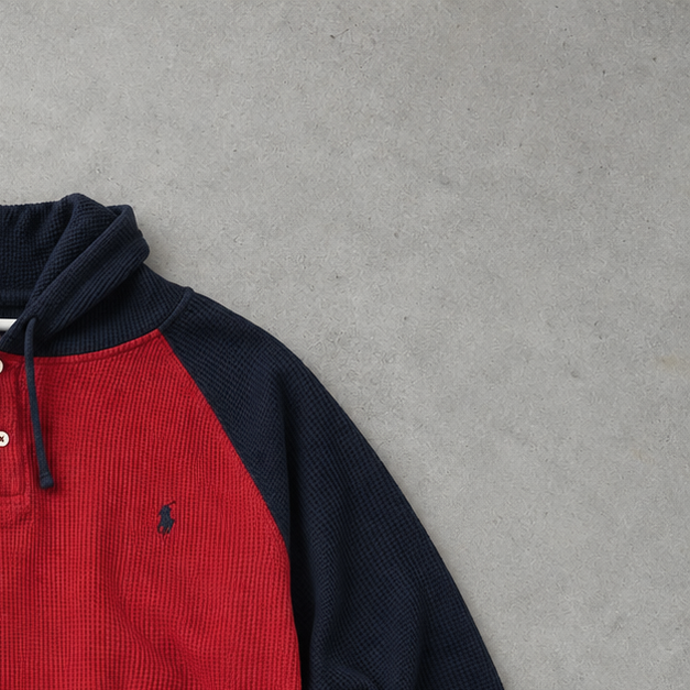 Polo Ralph Lauren Hoodie Rot, Marineblau Rare (XL)