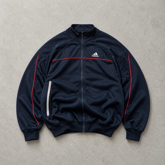 Adidas Track Jacket Marineblau Rare (S) Stitched Logo