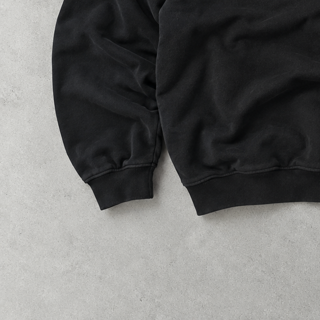 Ralph Lauren Sweatshirt Schwarz Stitched Logo Rare (L)