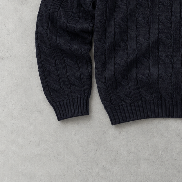 Y2K Ralph Lauren Crewneck Sweater Blau, Marineblau Rare (XL) Stitched Logo