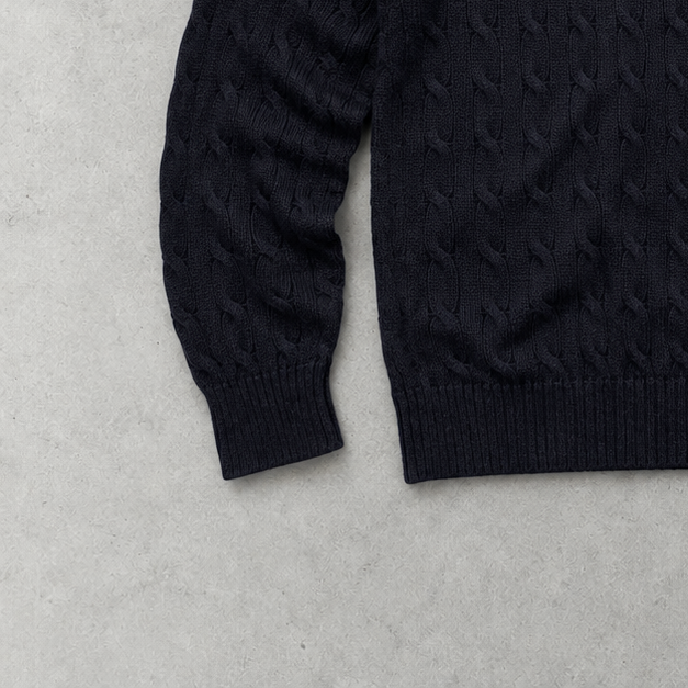 Y2K Ralph Lauren Crewneck Sweater Blau, Marineblau Rare (XL) Stitched Logo