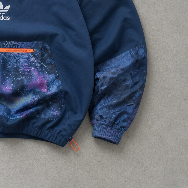 Adidas Windbreaker Marineblau, Lila Rare (S) Stitched Logo