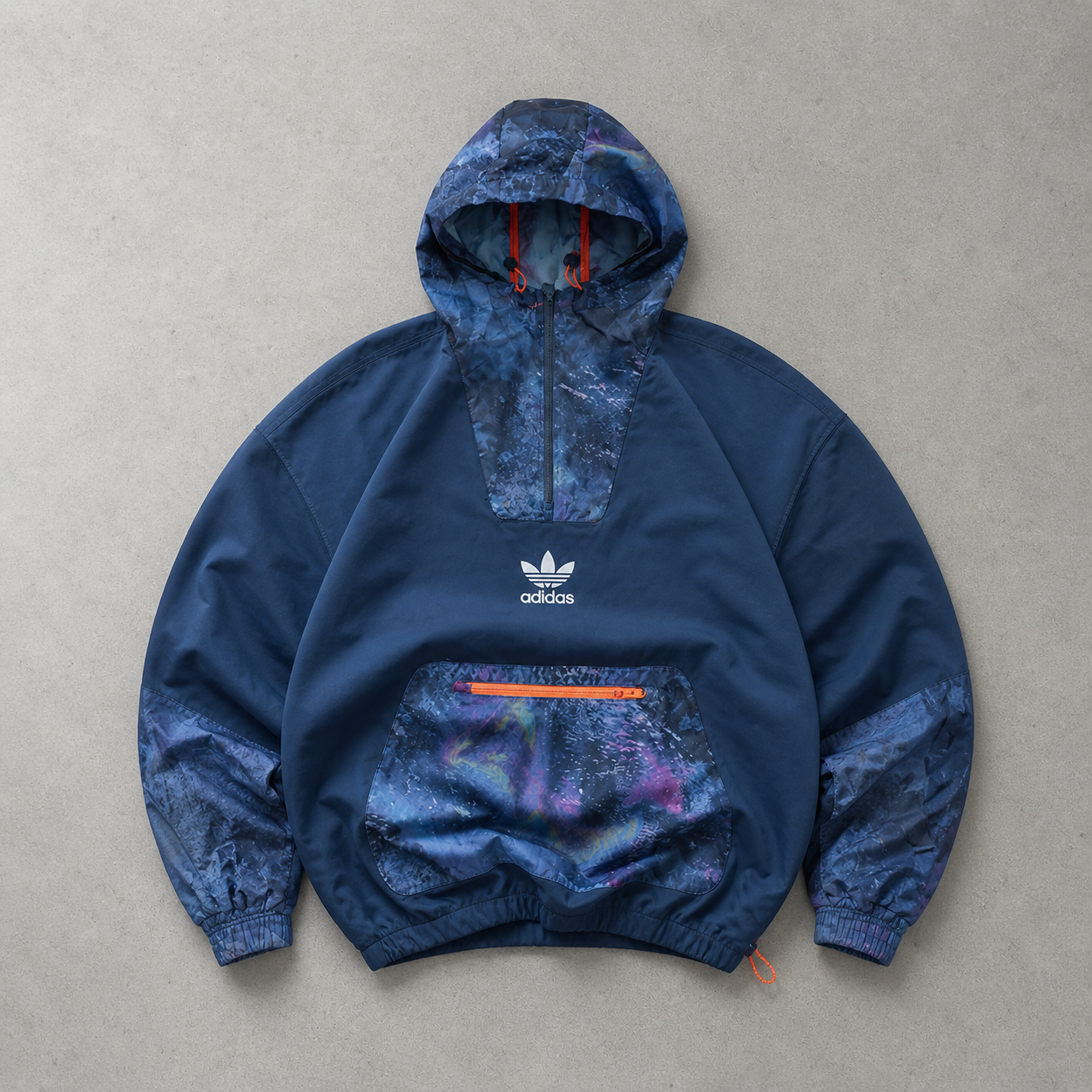 Adidas Windbreaker Marineblau, Lila Rare (S) Stitched Logo