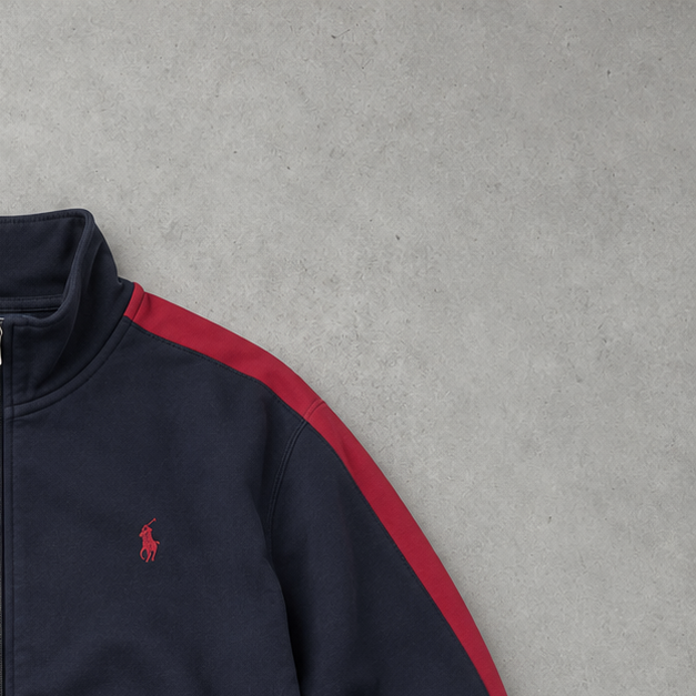 Polo Ralph Lauren Stitched Logo Jacket Marineblau, Rot Rare (XL)