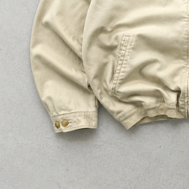 Ralph Lauren Harrington Jacket Beige Rare Stitched Logo (XS)