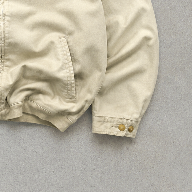 Ralph Lauren Harrington Jacket Beige Rare Stitched Logo (XS)