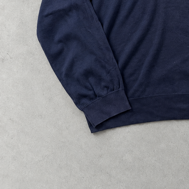 Ralph Lauren Sweater Marineblau Rare (XXL) Stitched Logo