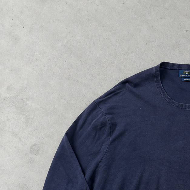 Ralph Lauren Sweater Marineblau Rare (XXL) Stitched Logo