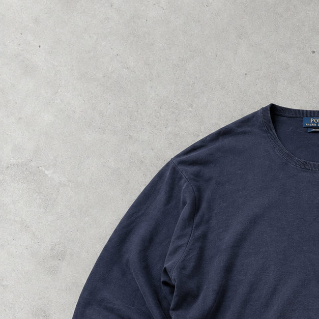 Ralph Lauren Sweater Marineblau Rare (XXL) Stitched Logo