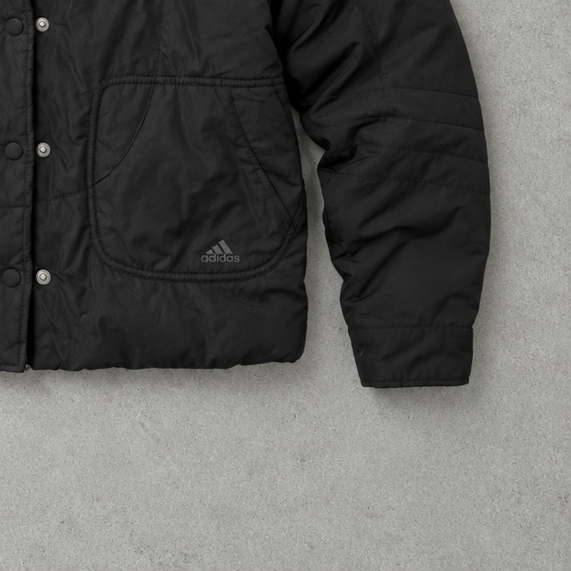 adidas Puffer Jacket Schwarz Rare Stitched Logo (L)