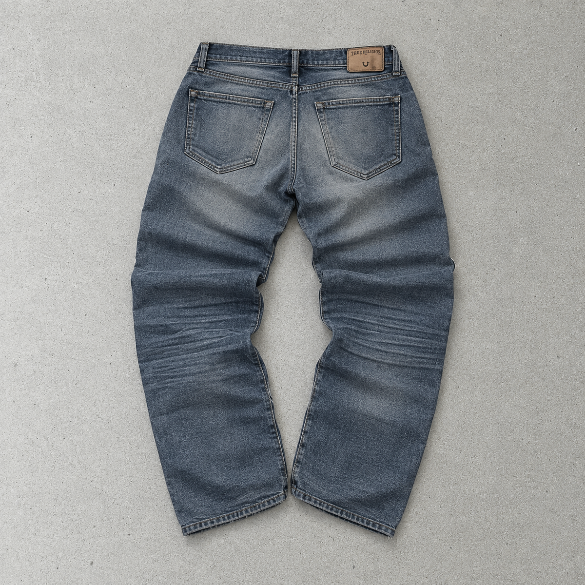 Y2K Vintage True Religion Straight Fit Jeans Blau, Marineblau Limited (W30 | DE 46) Stitched Logo