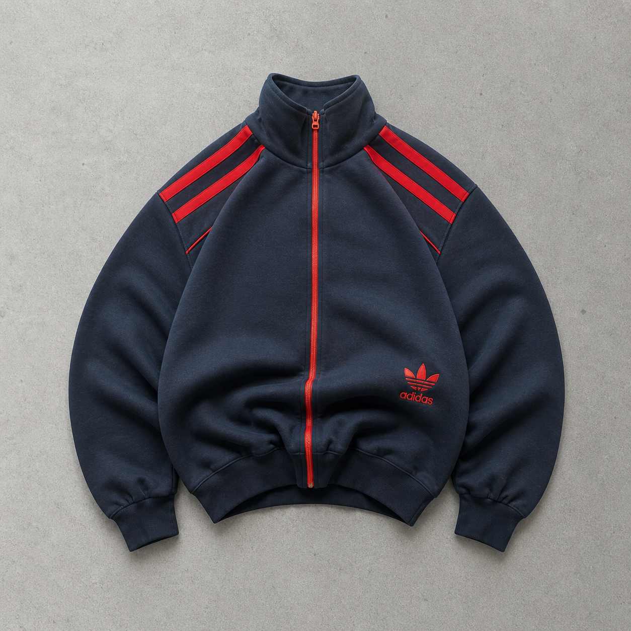Adidas Jacket Rot, Marineblau Rare (S) Stitched Logo