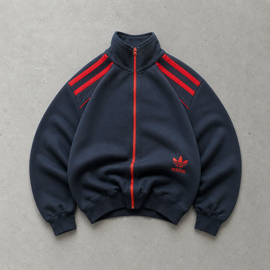 Adidas Jacket Rot, Marineblau Rare (S) Stitched Logo