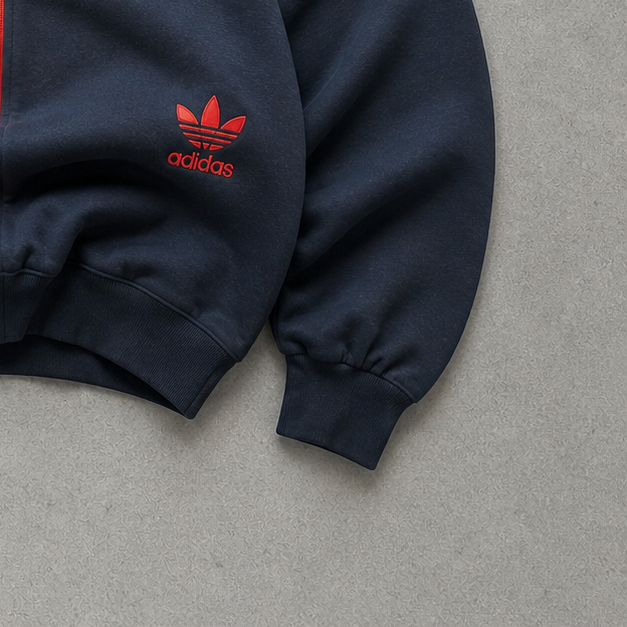 Adidas Jacket Rot, Marineblau Rare (S) Stitched Logo