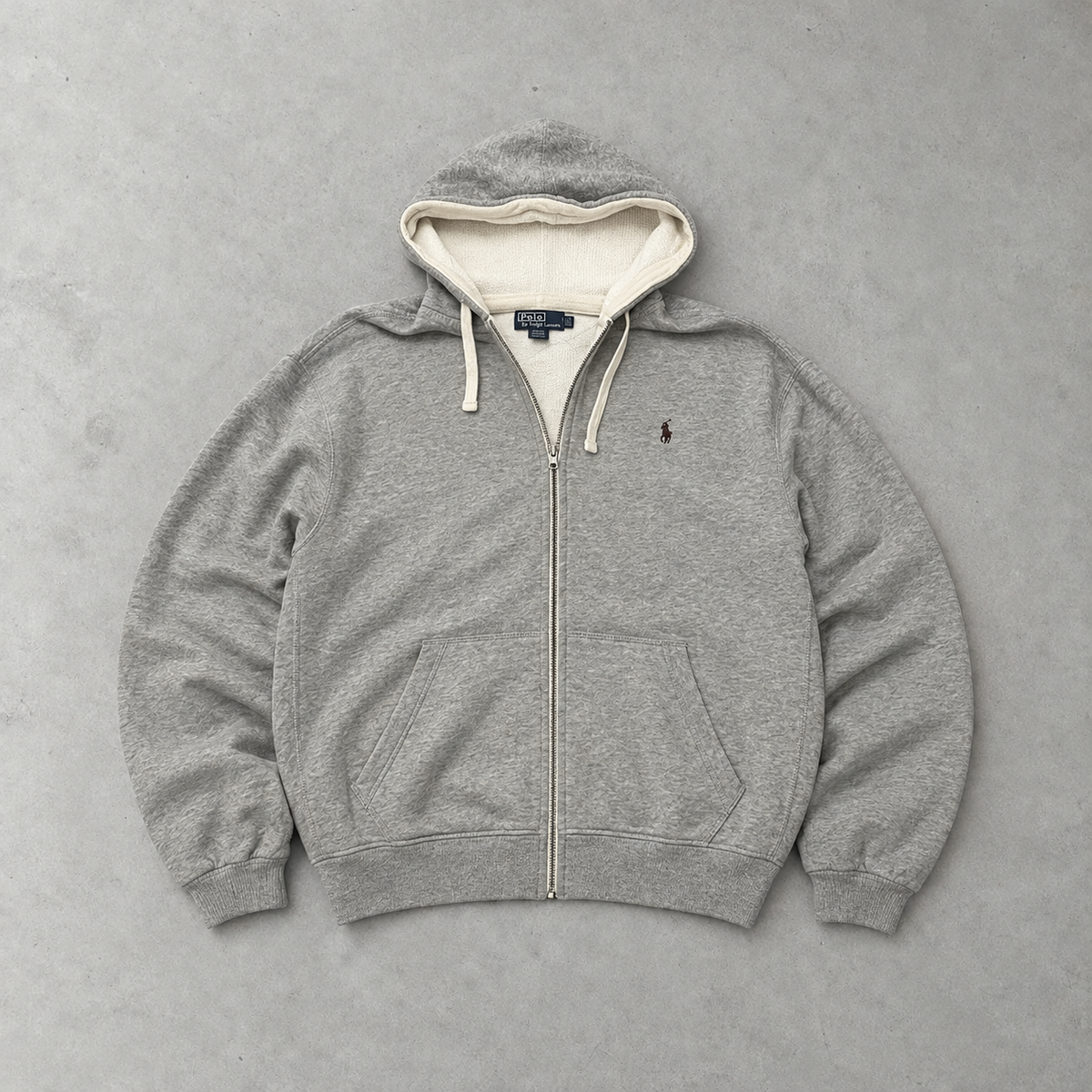Y2K Polo Ralph Lauren Zip Sweater Grau Rare (XL)