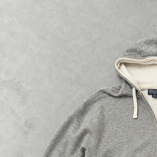 Y2K Polo Ralph Lauren Zip Sweater Grau Rare (XL)