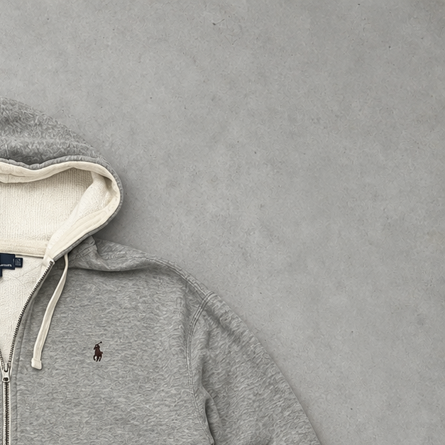 Y2K Polo Ralph Lauren Zip Sweater Grau Rare (XL)