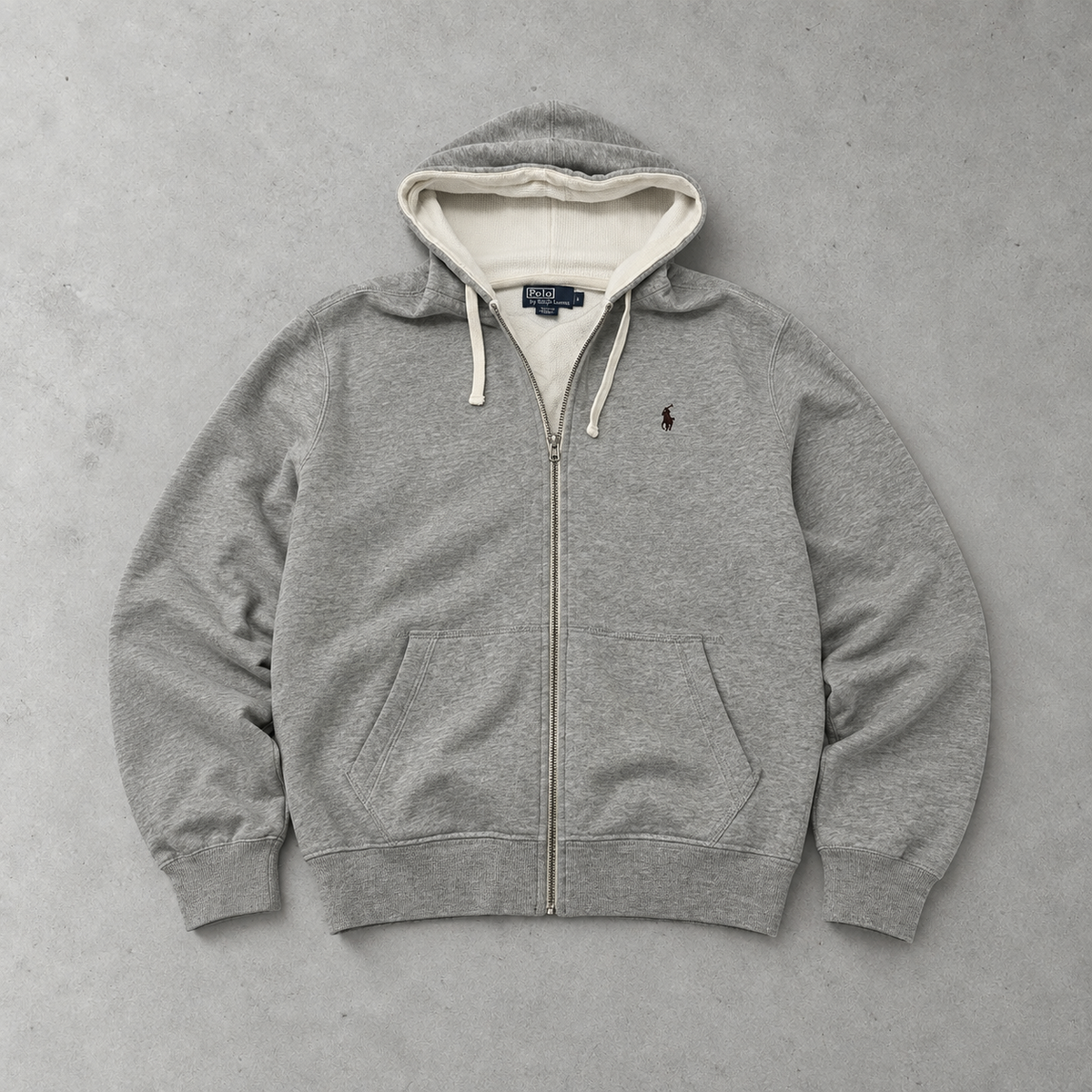 Y2K Polo Ralph Lauren Zip Sweater Grau Rare (XL)
