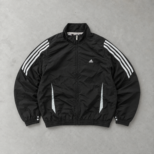 Y2K Adidas Windbreaker Schwarz / Weiß limitiert (S)