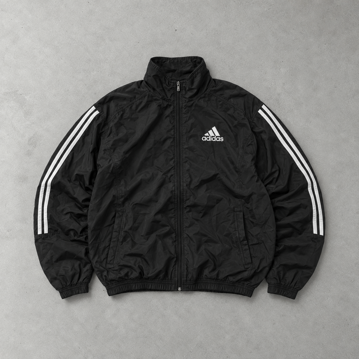Y2K Adidas Windbreaker Black / White Limited (S)