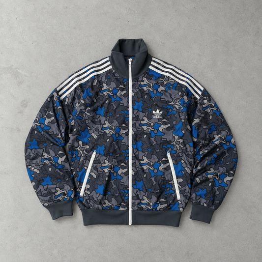 Y2K Adidas Trainingsjacke Blau / Grau Selten (M)