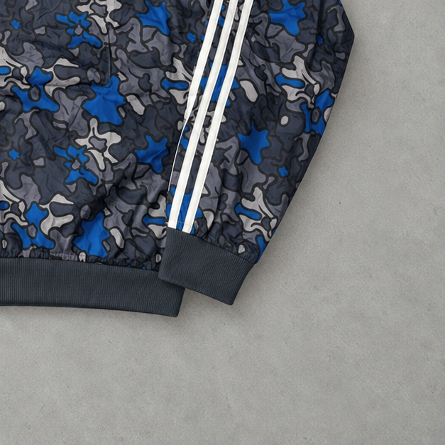 Veste de survêtement Adidas Y2K bleu / gris rare (M)