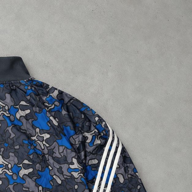 Veste de survêtement Adidas Y2K bleu / gris rare (M)
