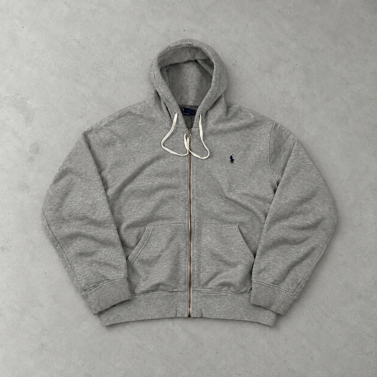 Y2K Ralph Lauren Hoodie Grau Rare (XL) Stitched Logo