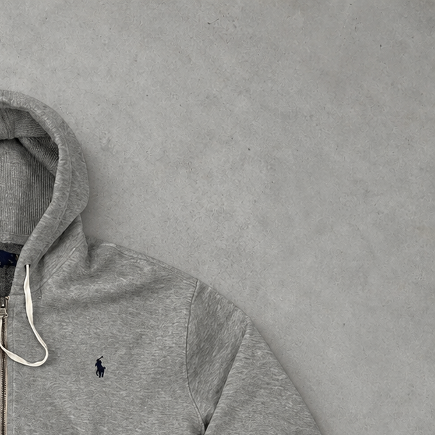 Y2K Ralph Lauren Hoodie Grau Rare (XL) Stitched Logo