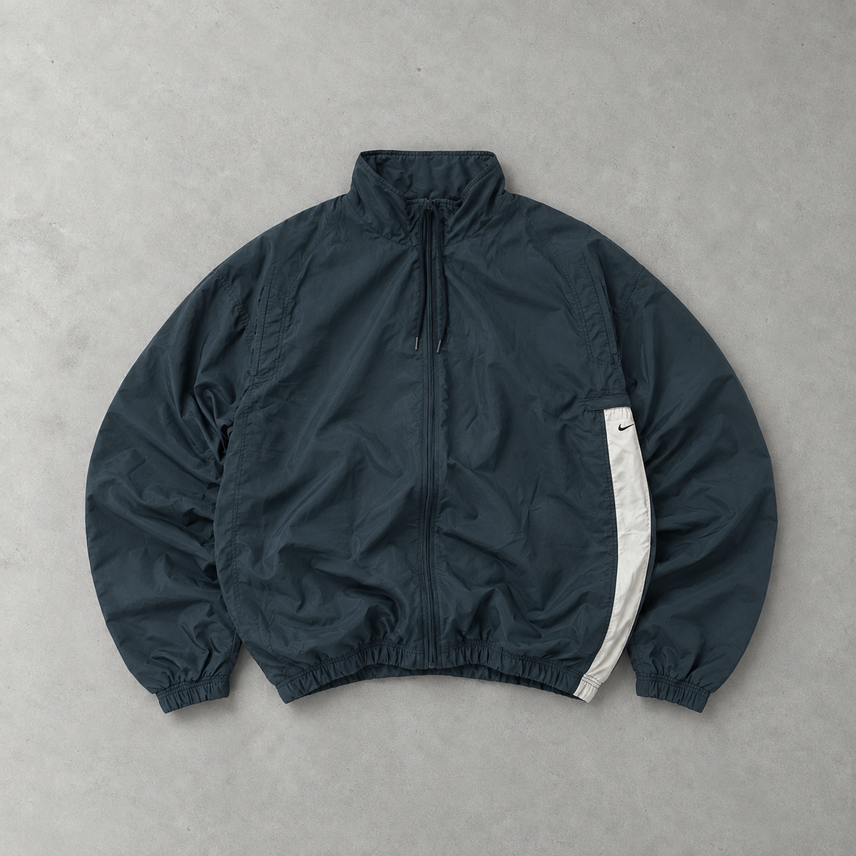 Veste de survêtement Nike vintage bleu marine/blanc rare (L)