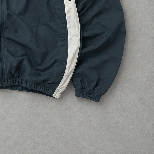 Veste de survêtement Nike vintage bleu marine/blanc rare (L)