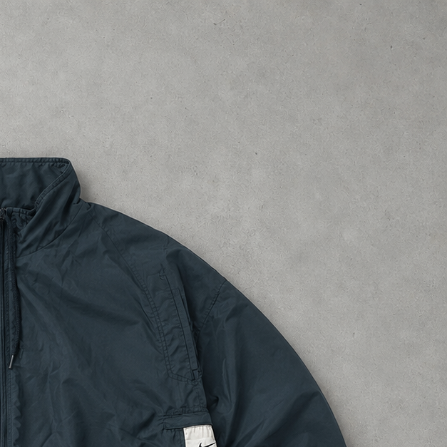 Veste de survêtement Nike vintage bleu marine/blanc rare (L)