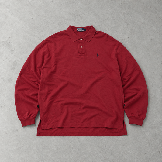 Ralph Lauren Shirt Burgunderrot Stitched Logo Rare (L)