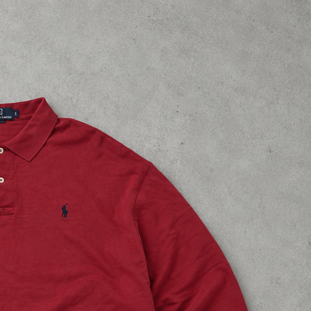 Ralph Lauren Shirt Burgunderrot Stitched Logo Rare (L)