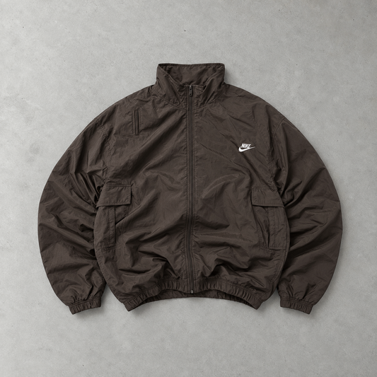 Y2K Nike Jacke Braun Limited (M) gesticktes Logo