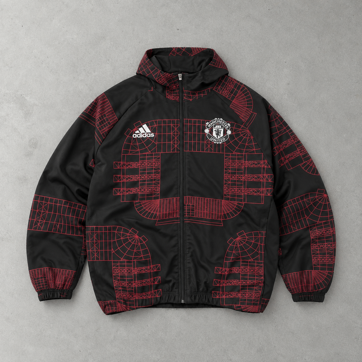 Manchester United Adidas Jacket Black / Red Limited (S)
