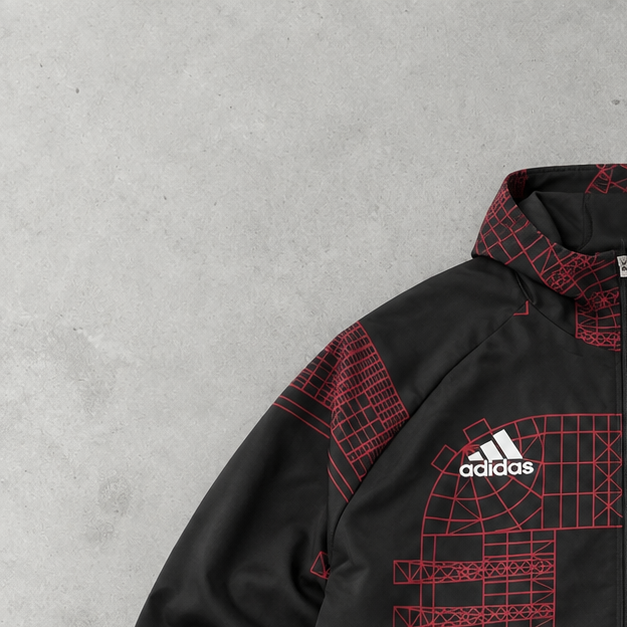 Manchester United Adidas Jacket Black / Red Limited (S)