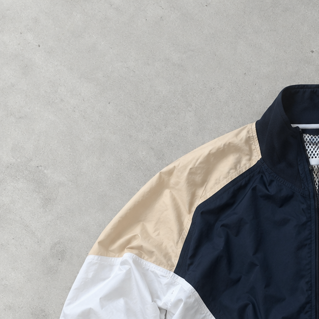 Coupe-vent Adidas années 90 blanc / bleu marine rare (S)