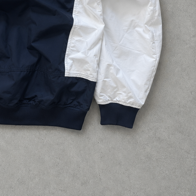 Coupe-vent Adidas années 90 blanc / bleu marine rare (S)