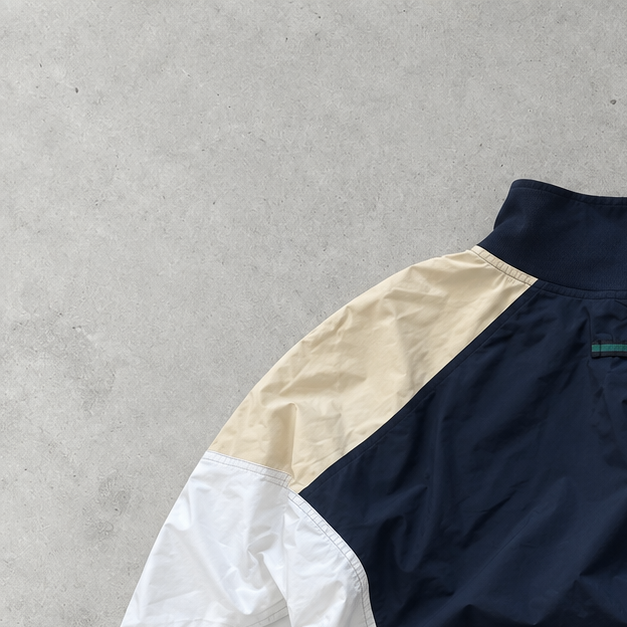 Coupe-vent Adidas années 90 blanc / bleu marine rare (S)
