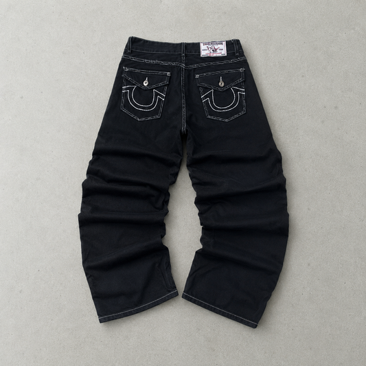 Y2K True Religion Jeans Schwarz Limited (S)